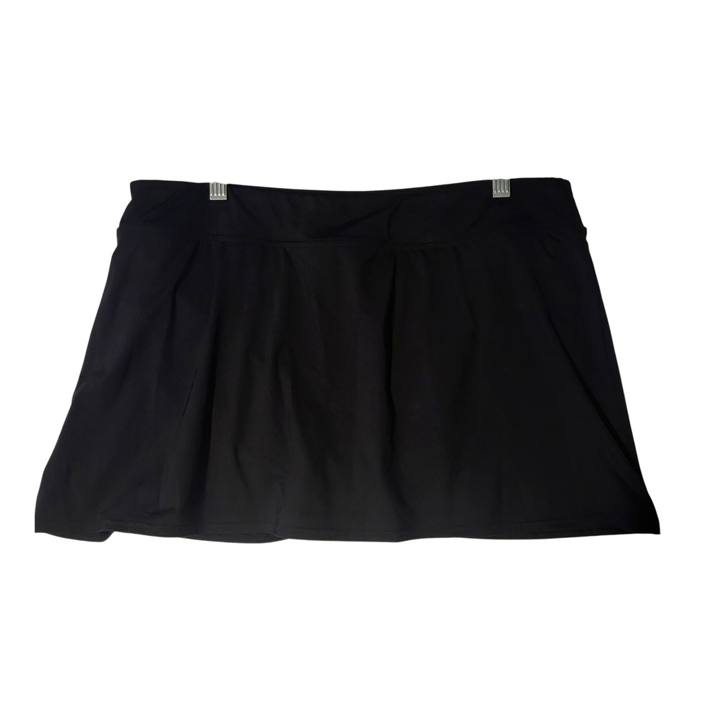 Lands' End Black Swim Skirt Bottom 16 Petite 16P Modest Cruise Beach Pool Wear